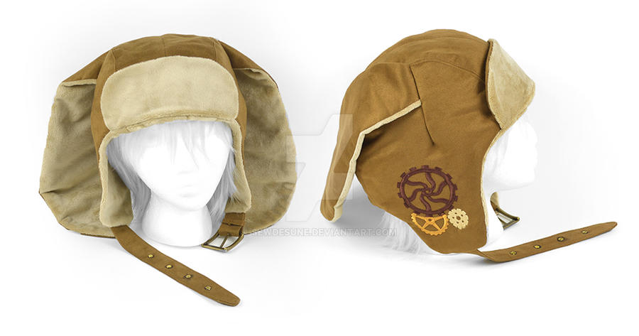 Rabbit Aviator Cap with Gear Embroidery by SewDesuNe on DeviantArt