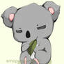 koala and his eucalyptus leaf