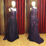 Purple bustle gown