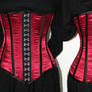 red and black satin corset