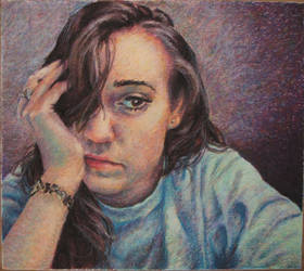 oil pastel self portrait by liz3889