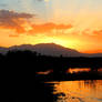 sunset at beysehir lake