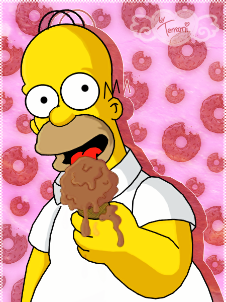 Homer eating an ice-cream