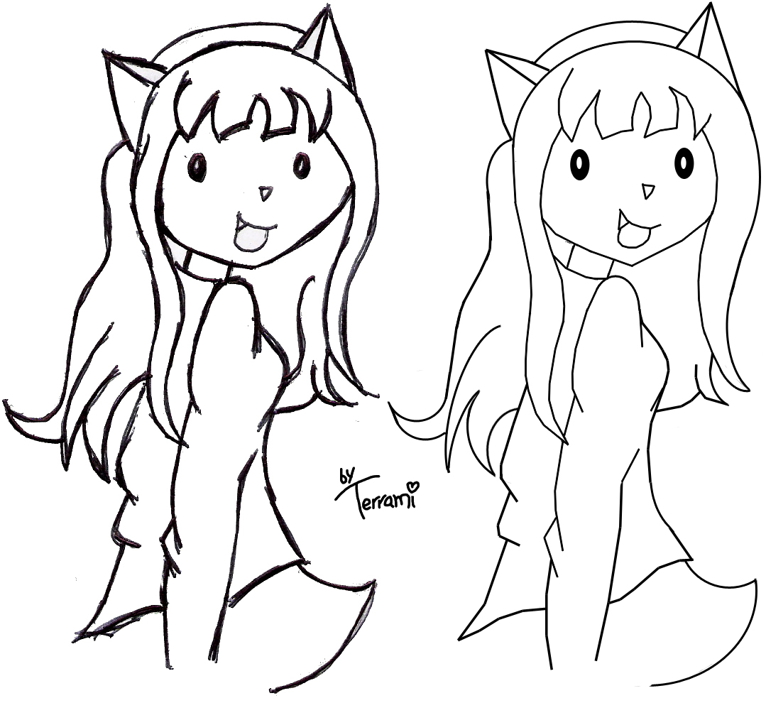 Neko Girl_Linearts