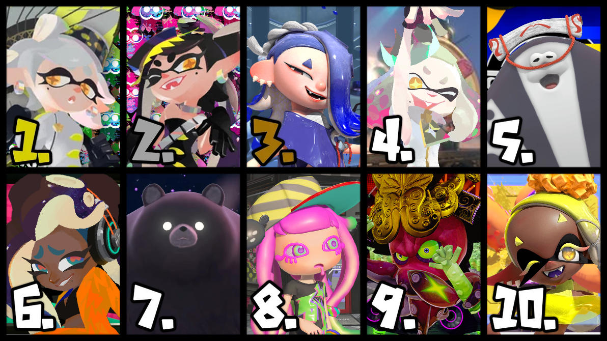 My 10 Favorite Splatoon Characters by InklingMain on DeviantArt