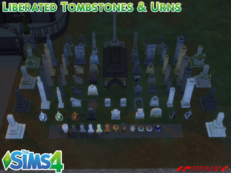Sims4 Liberated Tombstones and Urns