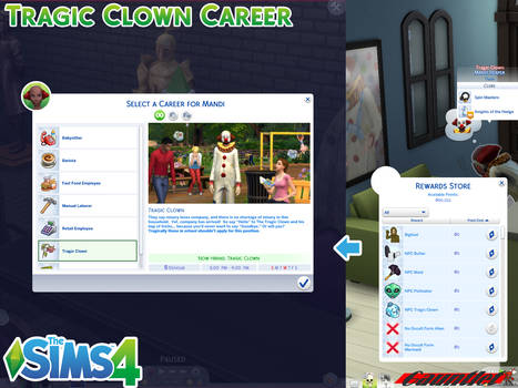 Sims4 Tragic Clown Career