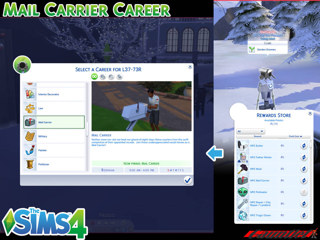 Mail Sim Sims4 Mail Carrier Career by Gauntlet101010 on DeviantArt
