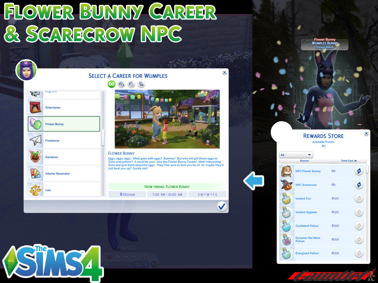 Sims4 Flower Bunny Career + Scarecrow NPC by Gauntlet101010 on DeviantArt