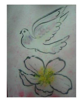 Sakura and a peace dove - zoom