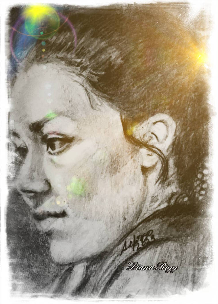 Diana Rigg Drawing Retrato de Diana Rigg, perfil. by kalhiel on DeviantArt