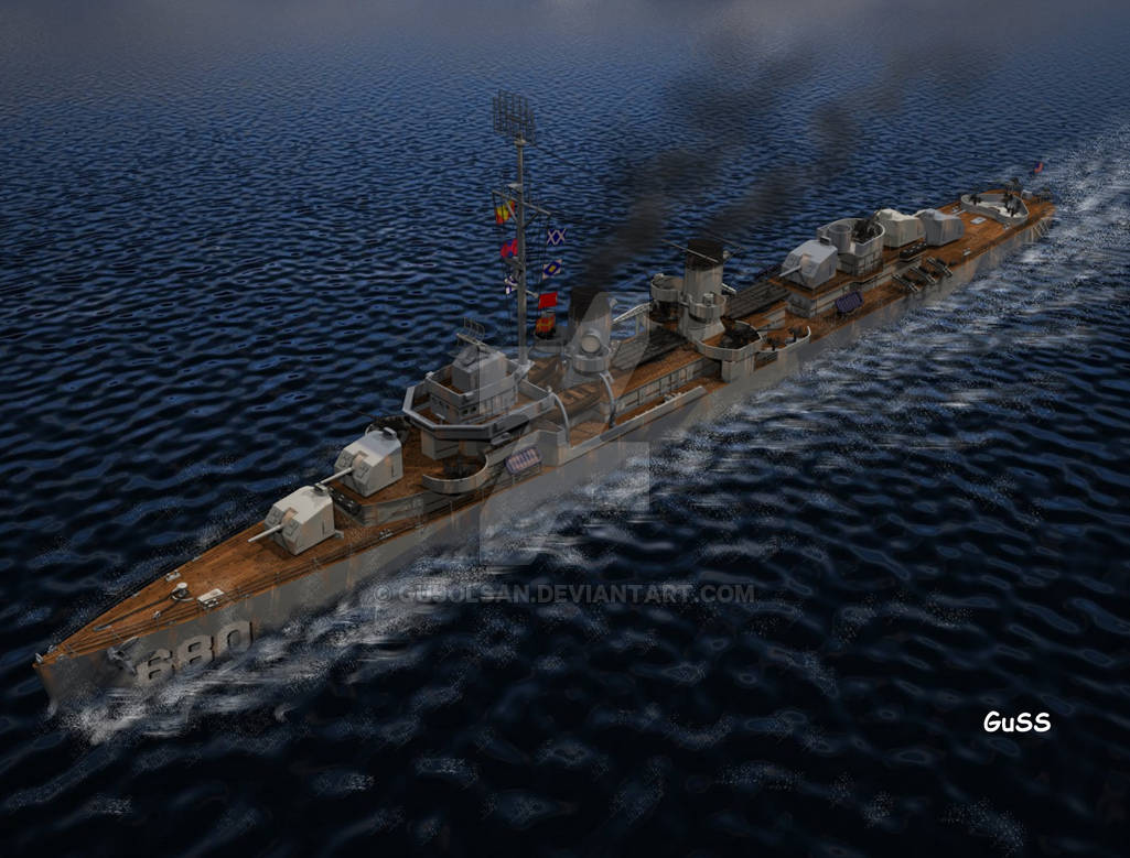 USS Melvin DD-680 Fletcher Class Destroyer WWII by gusolsan on DeviantArt