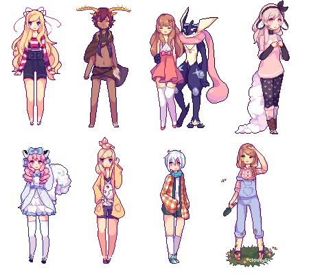 Pixel Doll Batch by cloudylicious
