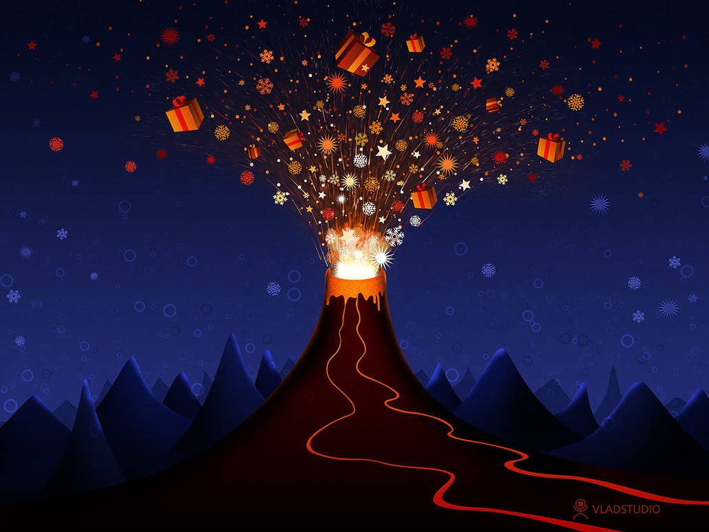 Christmas Volcano by vladstudio