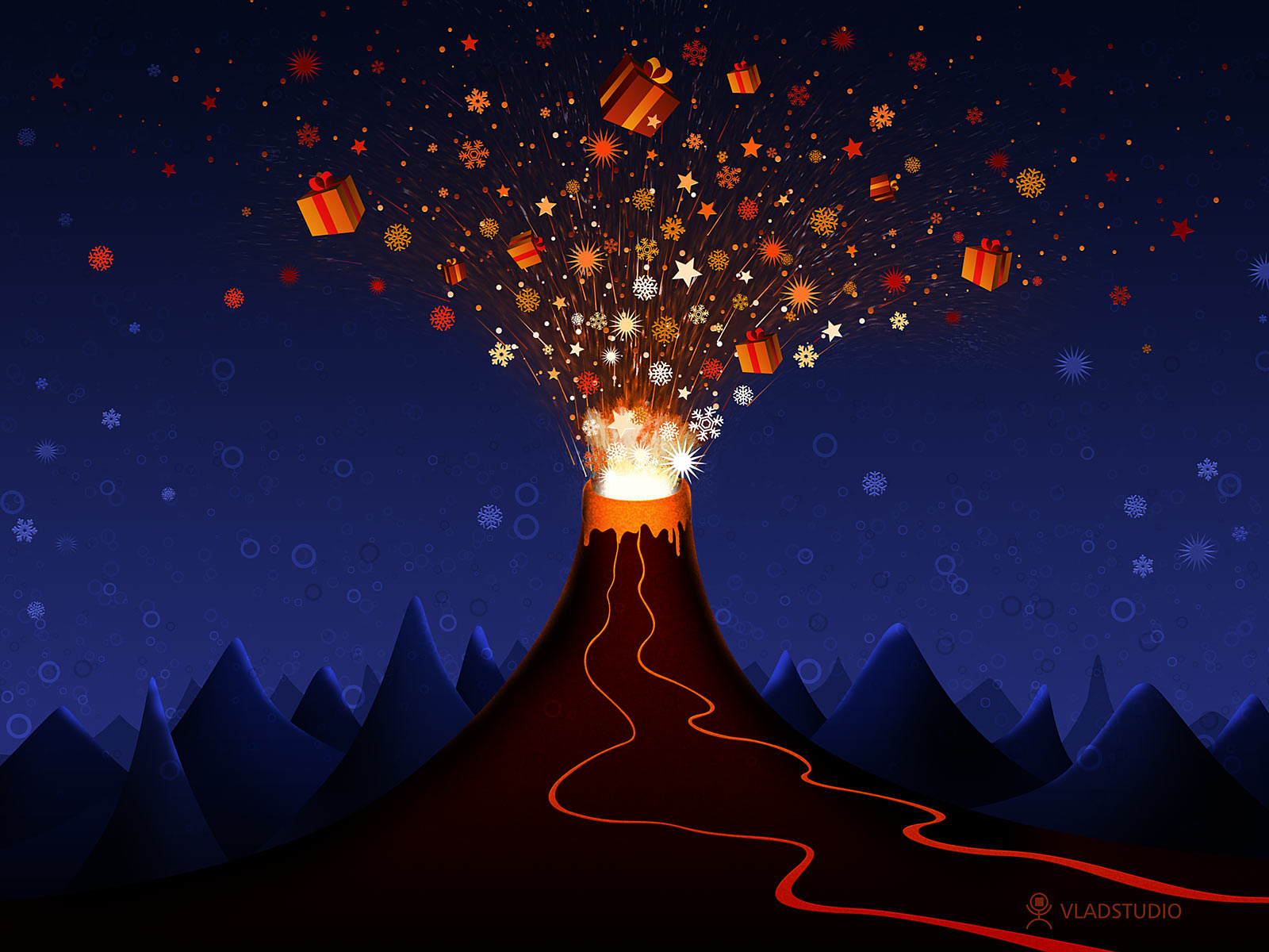 Christmas Volcano by vladstudio