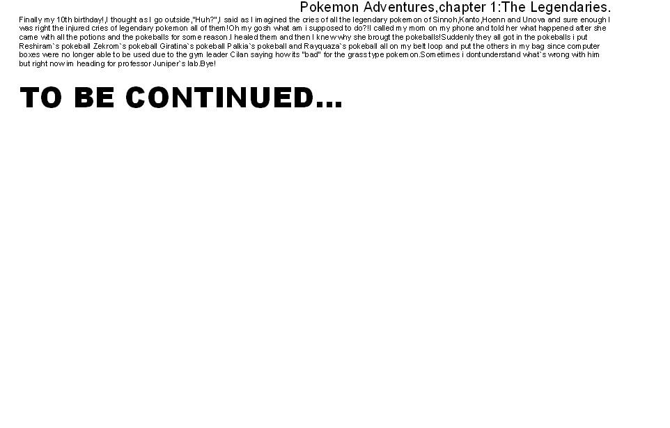 Pokemon Adventures Chapter 1 The Legendaries by warriorcats1000 on