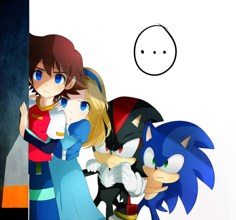 Sonic, Chris Thorndyke, Shadow And Maria Robotnik by Sonicfan6495 on