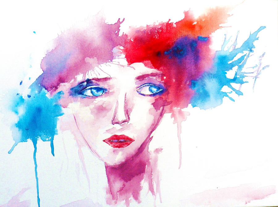 girl watercolor