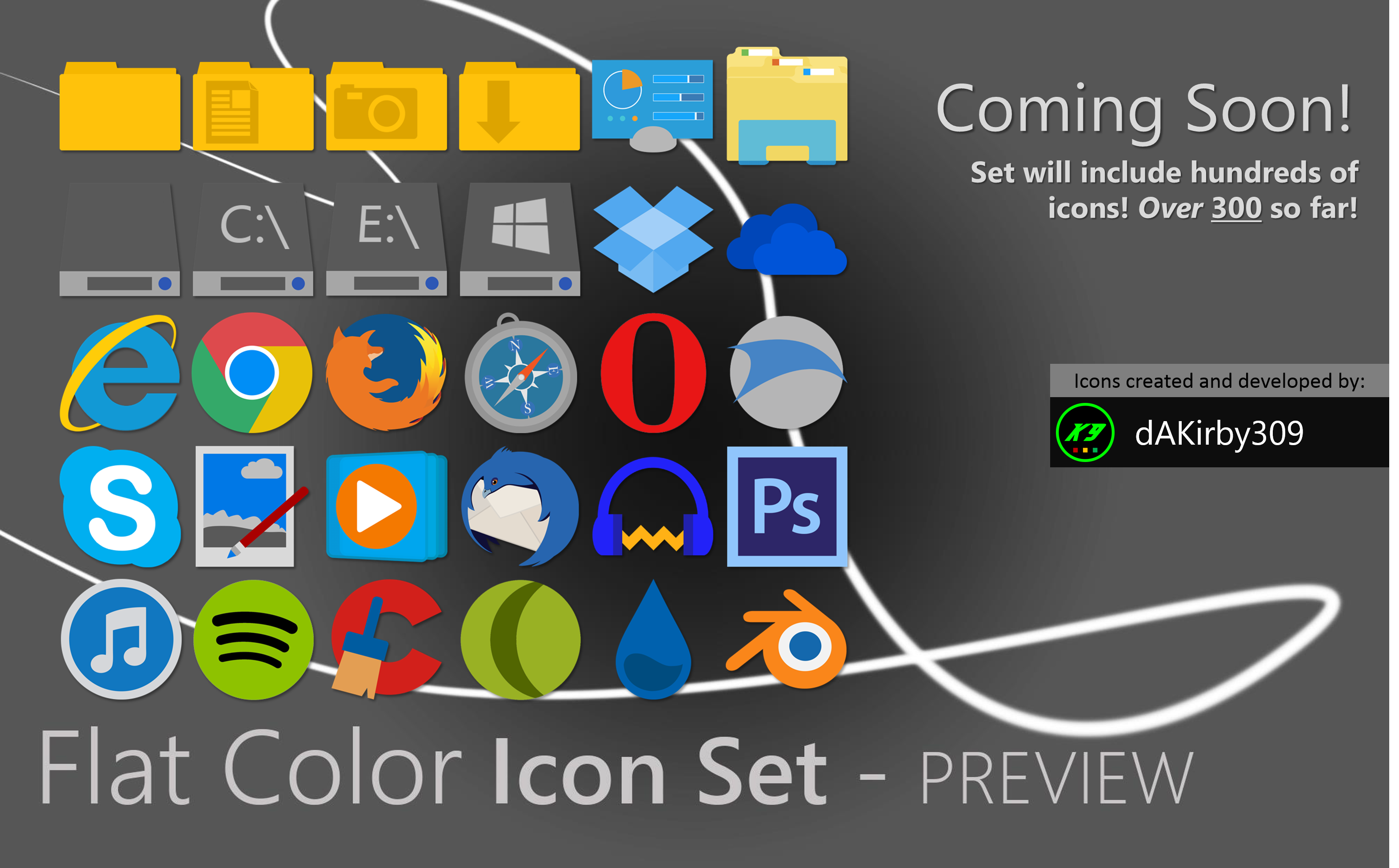 Flat Colors Icon Set - PREVIEW #1