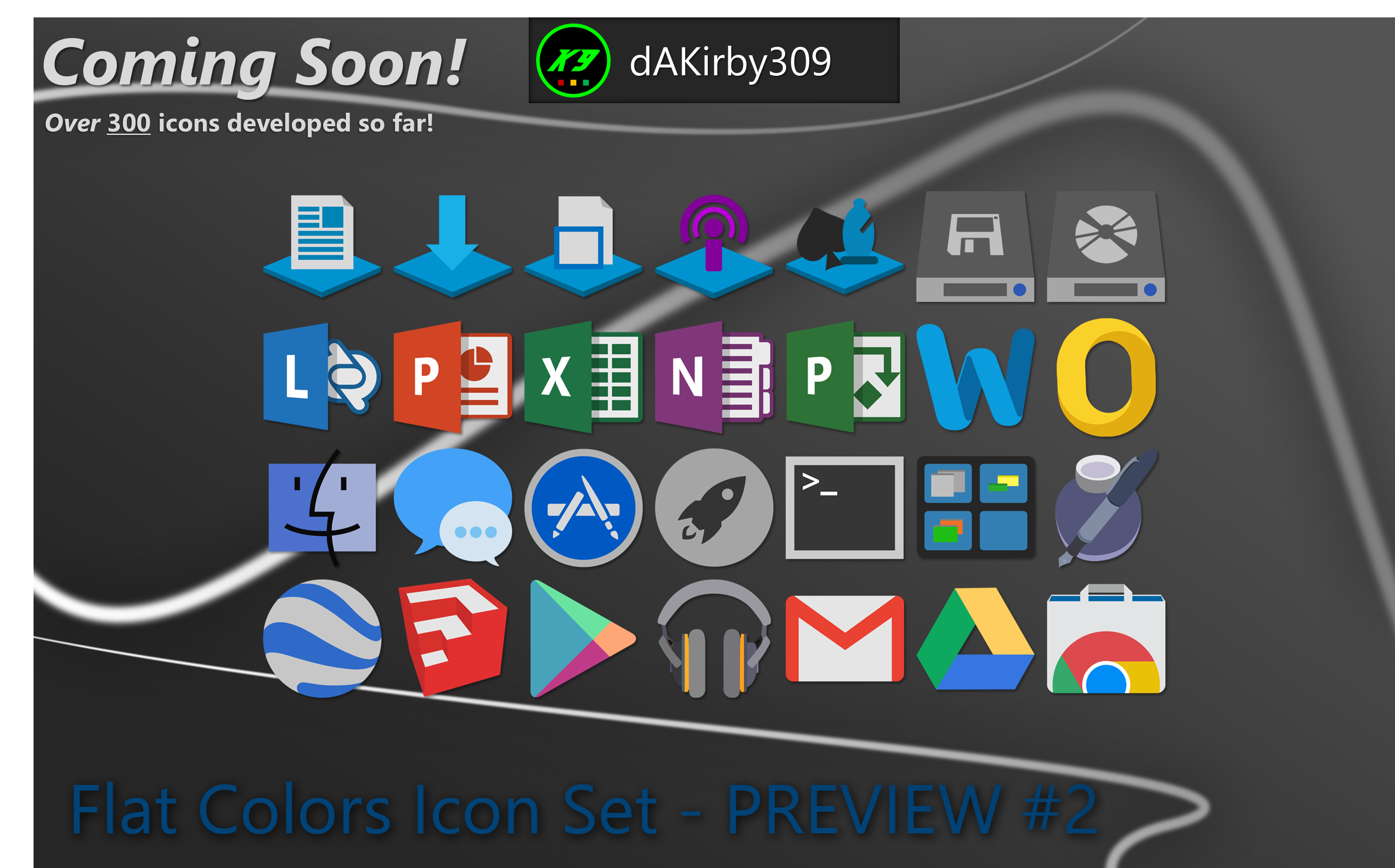 Flat Colors Icon Set - PREVIEW #2