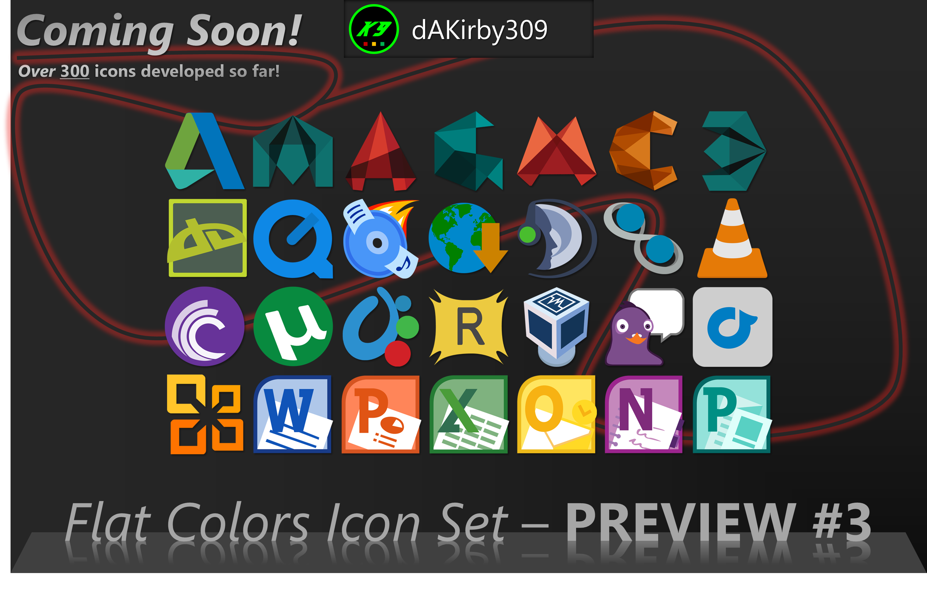 Flat Colors Icon Set - PREVIEW #3