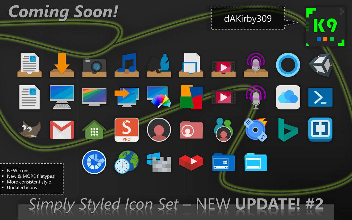 UPDATE PREVIEW #2 - Simply Styled Icon Set by dAKirby309