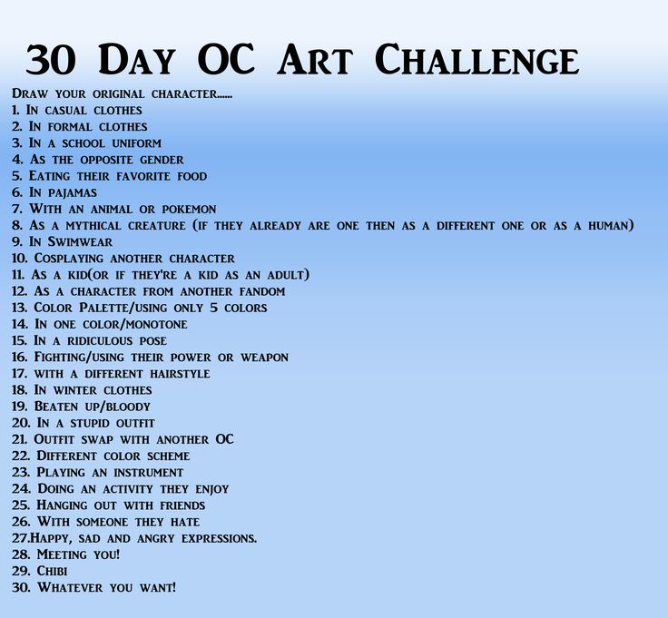 30 Day Art Challenge To Do When Ur Bored By Jalaxysenpai On Deviantart