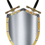 Medieval Shield with swords stock