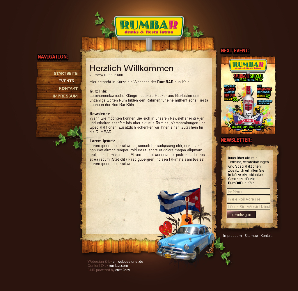 RumBAR Cologne Webdesign