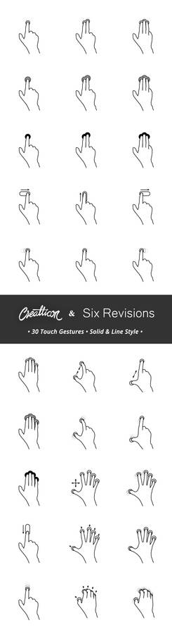 FREEBIE: 30 Touch Gesture Icons on SixRevisions