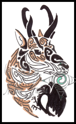 Pronghorn-Raven doubletotem