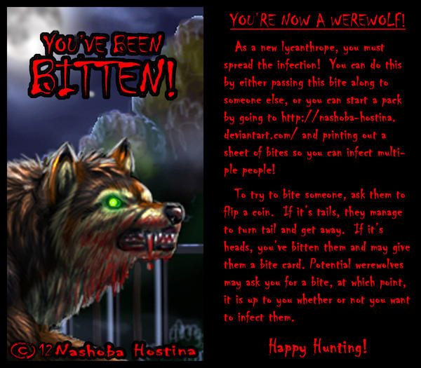 Werewolf Bite Card (One-card game!)