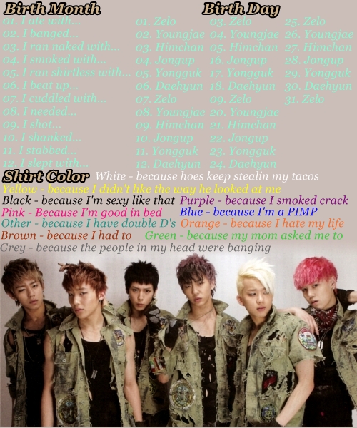 B.A.P RANDOM Birthday Game~