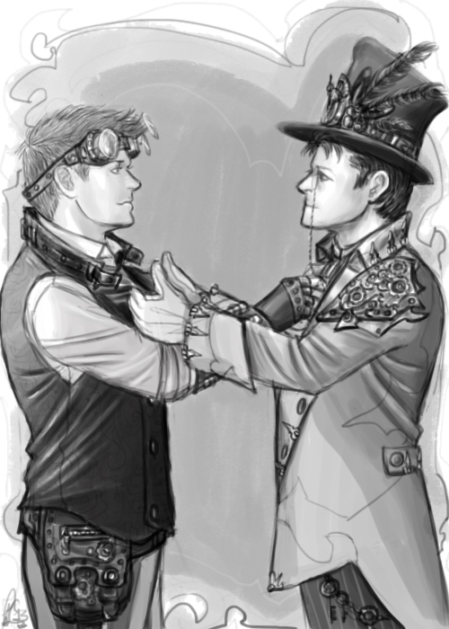 Steampunk Jensen and Misha by moloko-plus