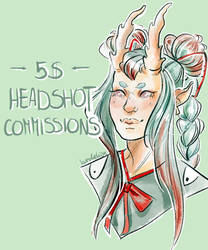 5$ Headshot commissions open