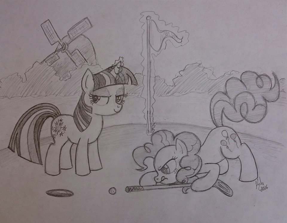 sketch fun - Twilight and Pinkie play mini golf