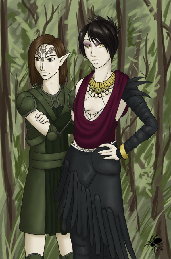 Dragon age_ Merrill and Mahariel  Dragon age, Dragon age games, Female elf