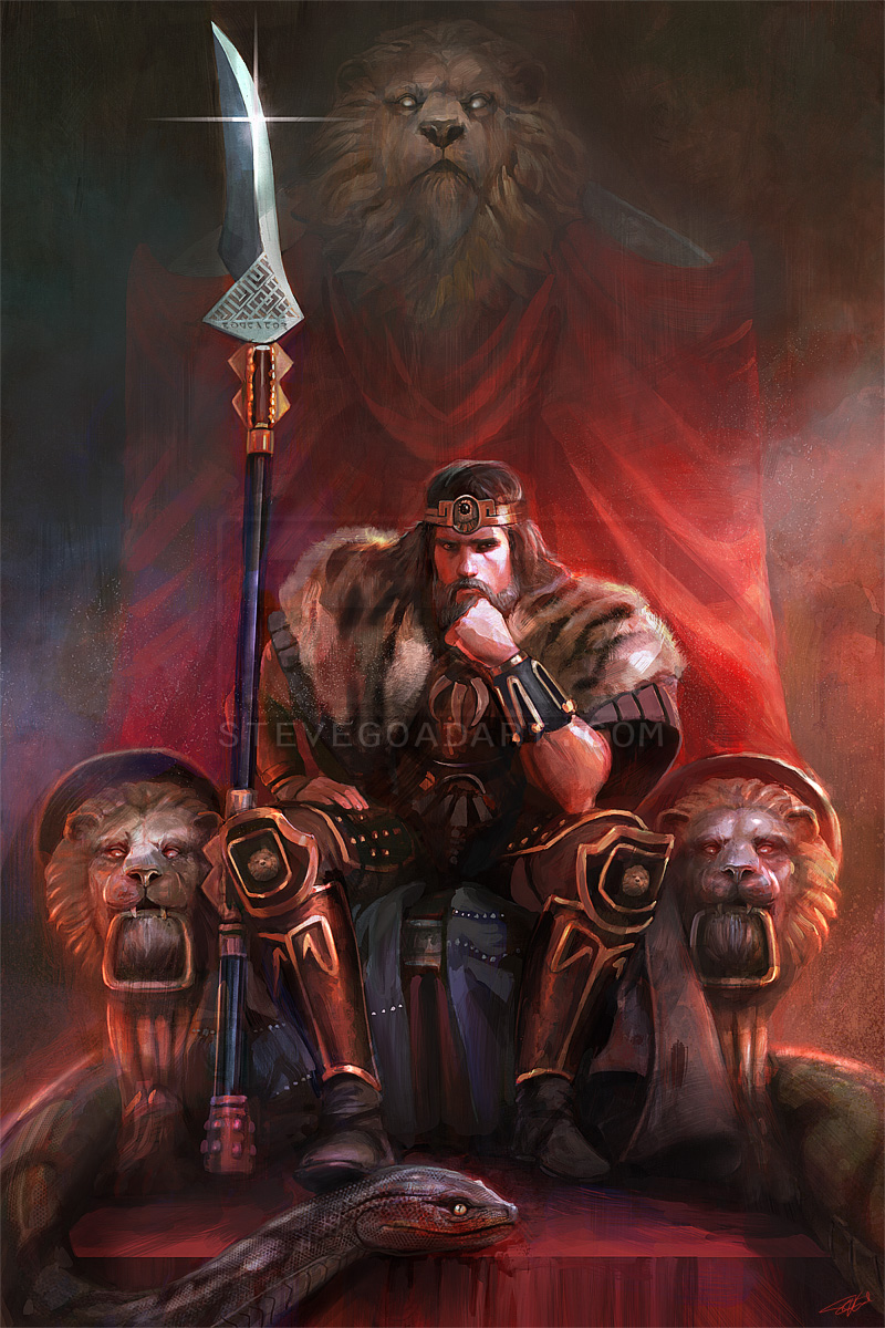 King Sitting On Throne Art