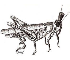 Steampunk grasshopper