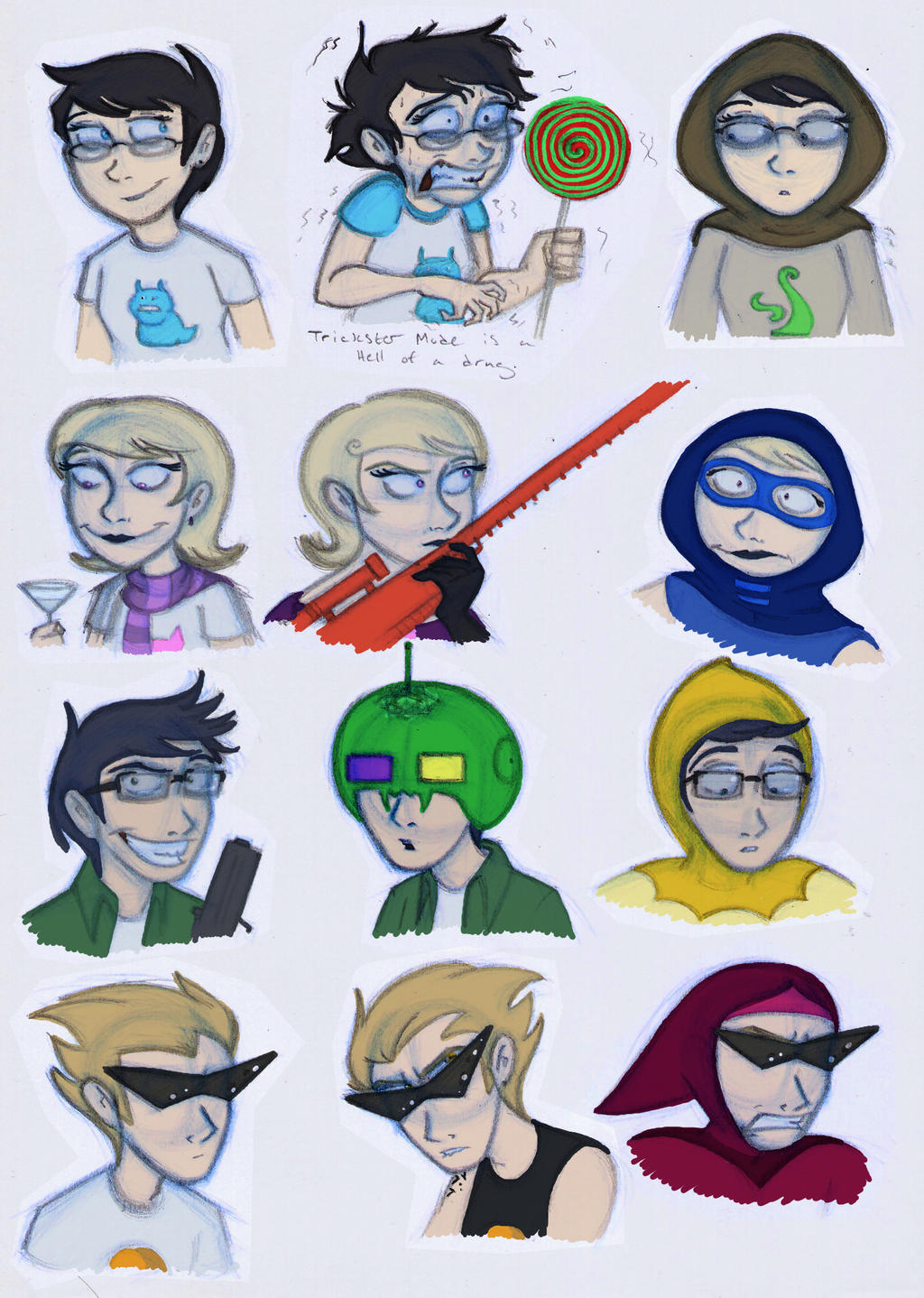Homestuck Characters: Jane, Roxy, Jake and Dirk by Expression on DeviantArt