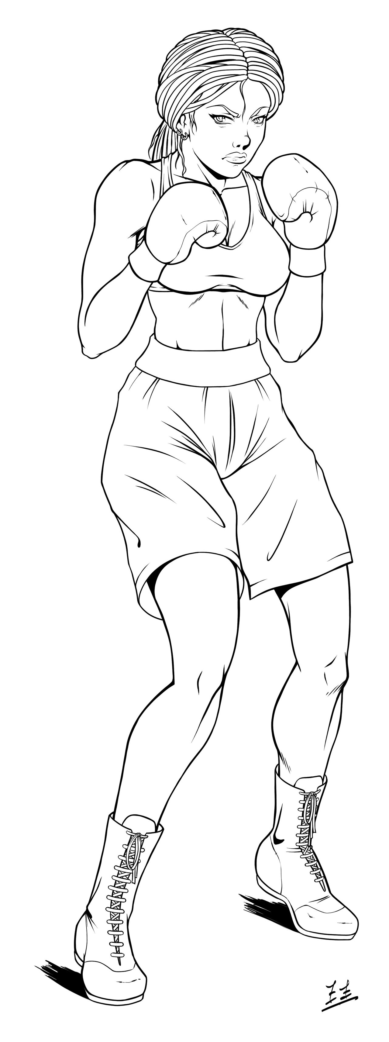 Commission - Boxing Girl 02 by ZabZarock on DeviantArt