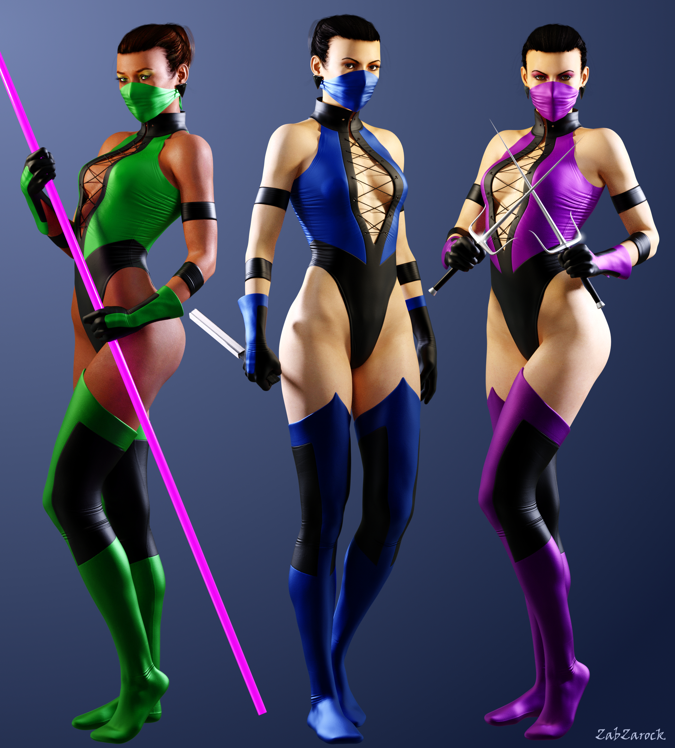 UMK3 Kitana, Mileena and Jade