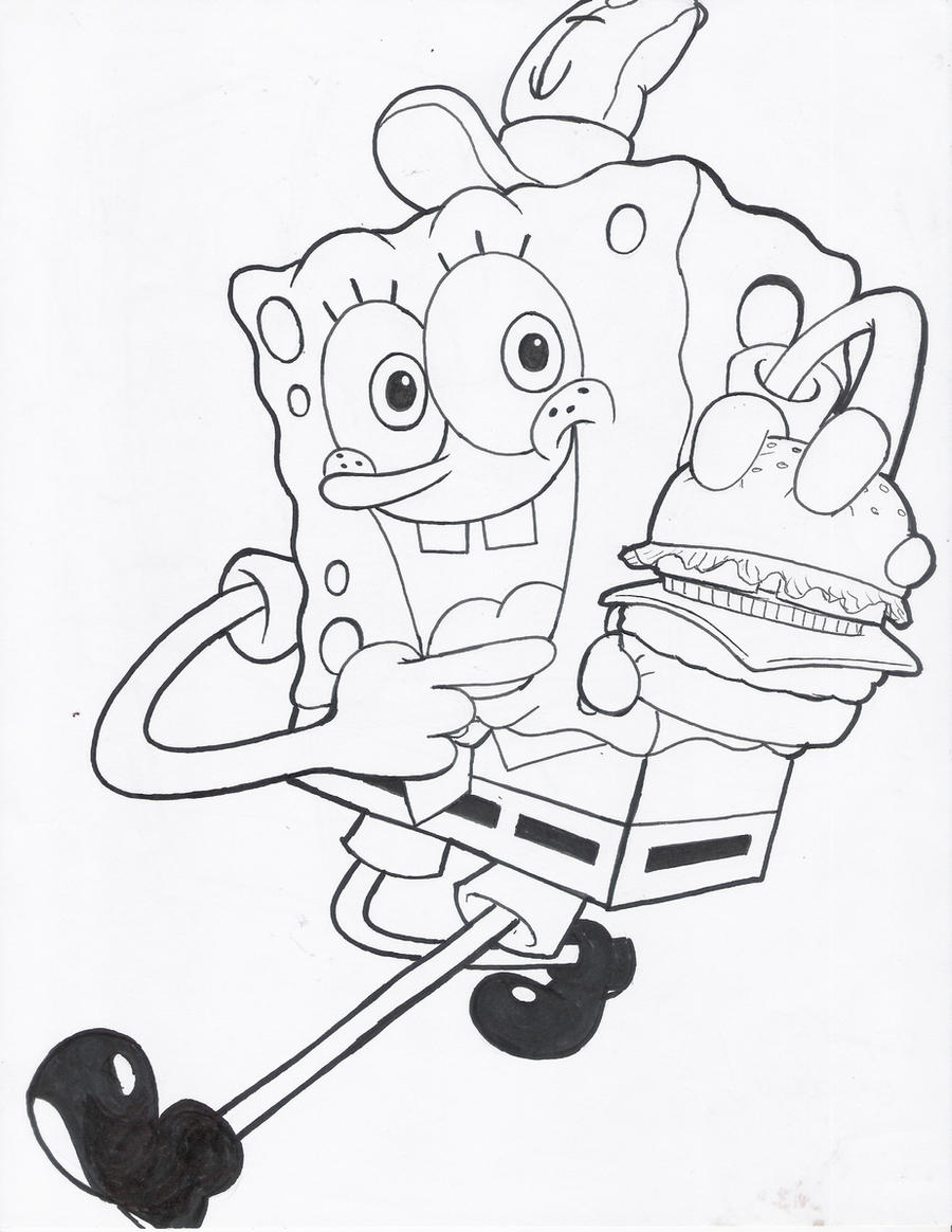 SpongeBob with a Krabby Patty by roman94 on DeviantArt