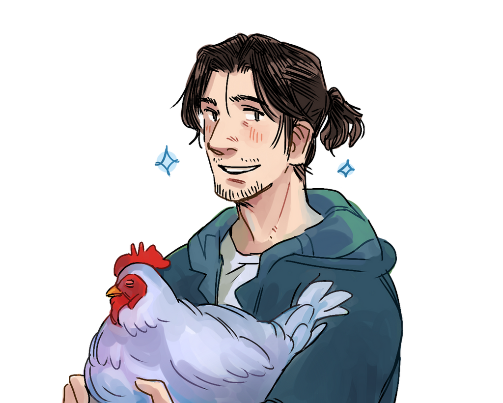 Tenma and a chicken