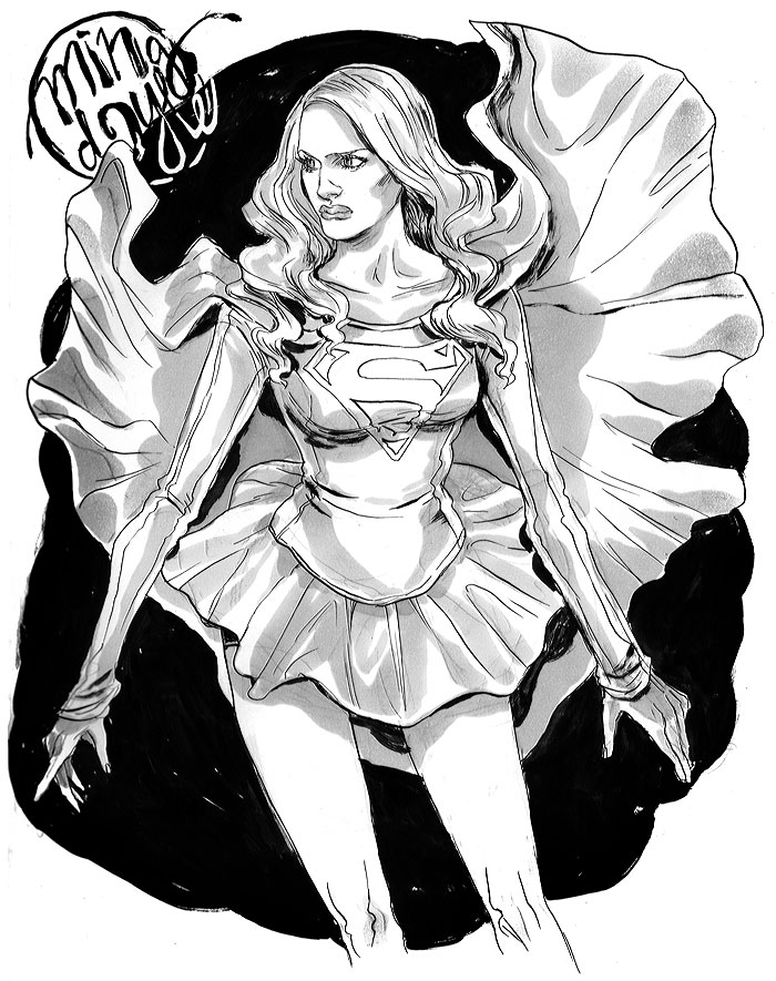 Grayscale Supergirl