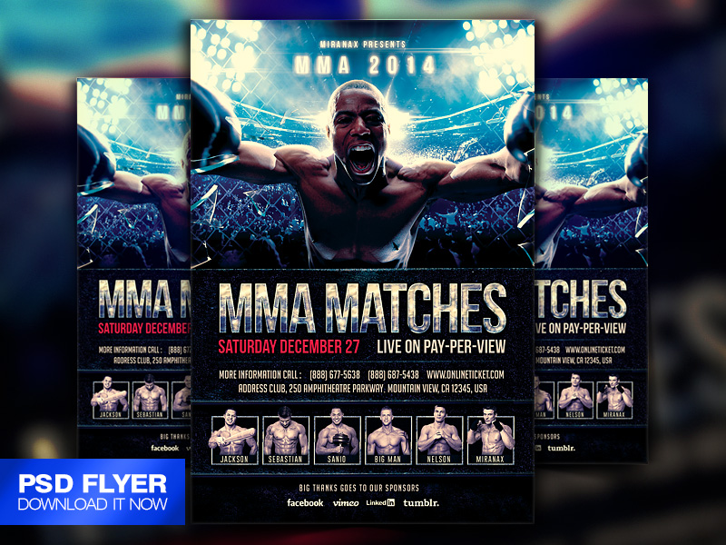 MMA Boxer Poster Print Template