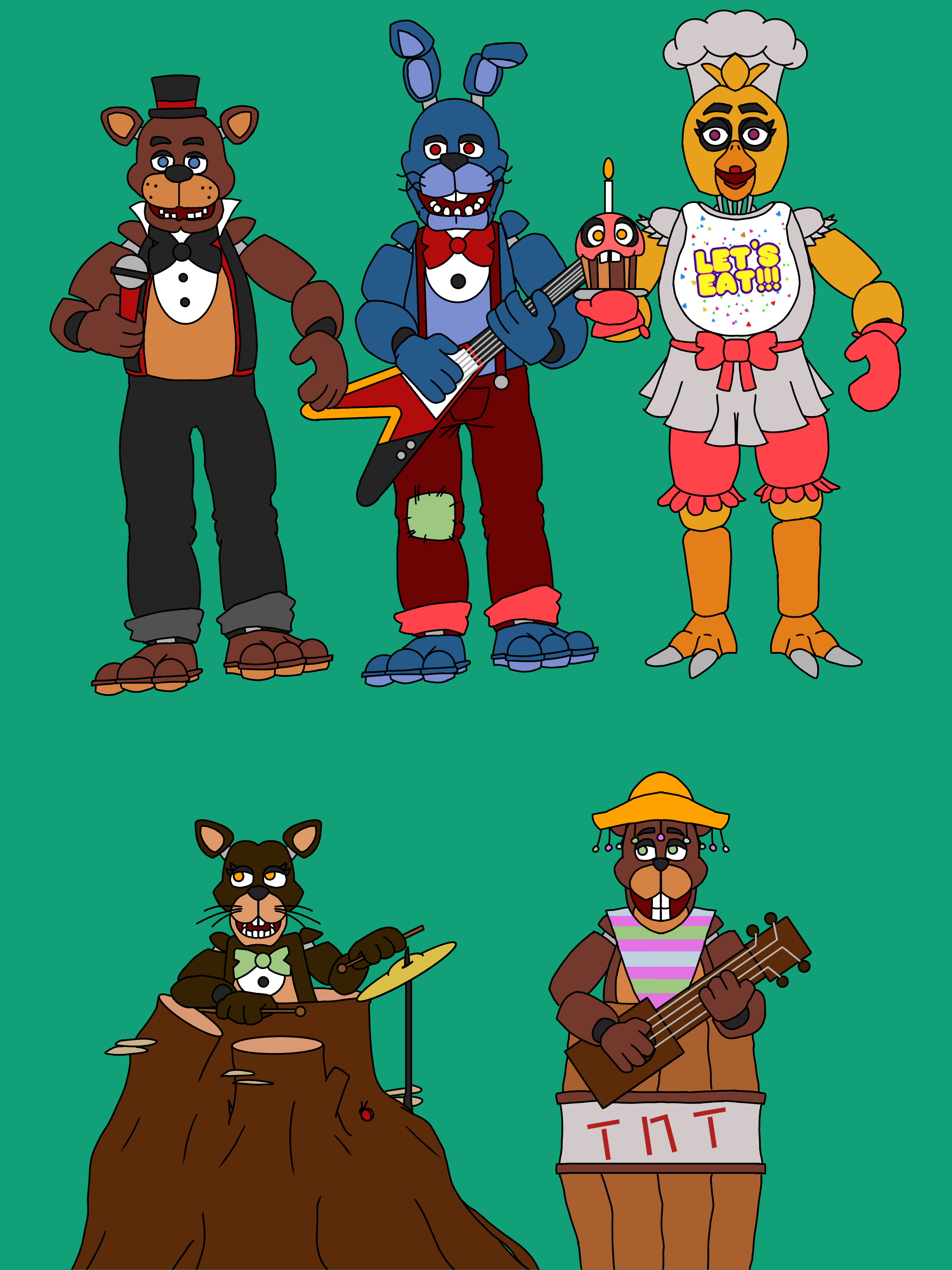 FNAF 4 : SAU ANIMATRONICS by Bunzabloveketchup135 on DeviantArt