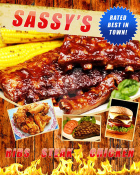 Sassy's BBQ restaurant flyer