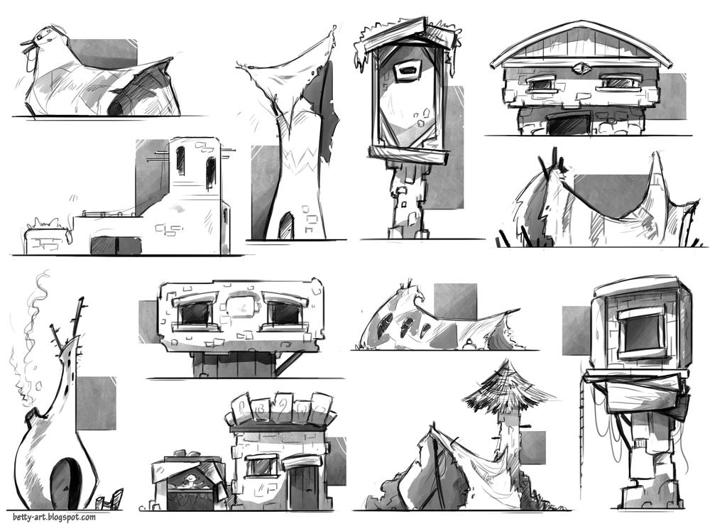Fantasy Buildings|sketches by shy4 Fantasy Buildings|sketches by shy4