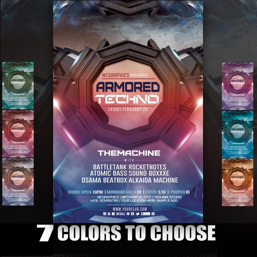 Armored Techno Flyer Template